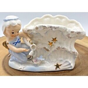 Vintage Napco Aquarius Your Lucky Star Guardian Angel Zodiac Planter Japan S1259